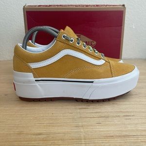 RARE Vans Old Skool Stacked Multi Lace Womens sneakers Size 9 NIB Golden Yellow